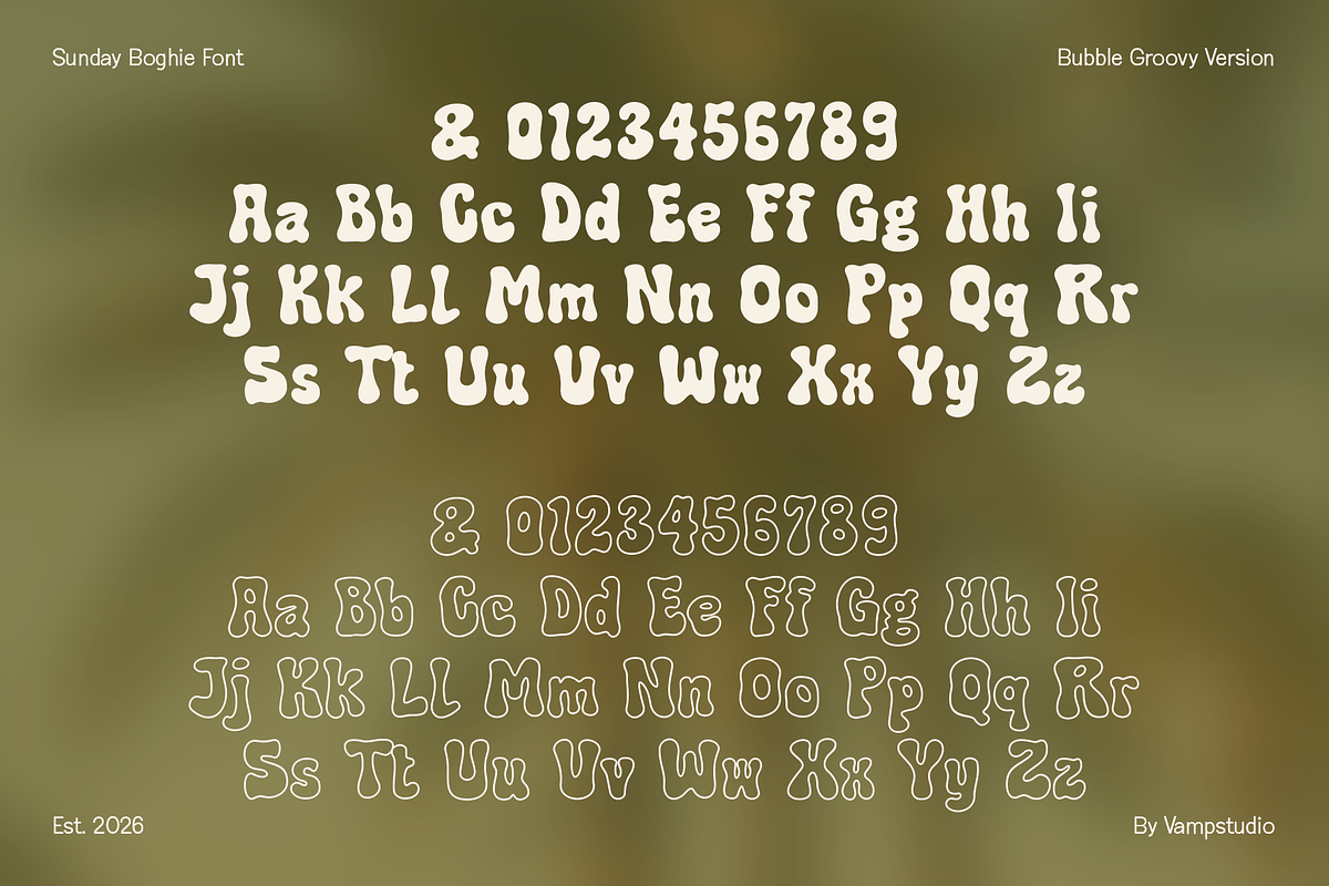 Sunday Boghie – Experimental Sans, a Sans Serif Font by Vampstudio (Photo 13 of 13)