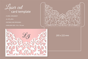 Laser cut invitation card template