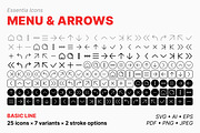 Menu & Arrows (Line & Solid Bundle), an Outline Icon by Totto House (Thumbnail 2 of 4)