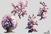 Cherry Blossom Sakura Flowers, a Seasonal Illustration by EdeniaArtStudio (Thumbnail 4 of 8)