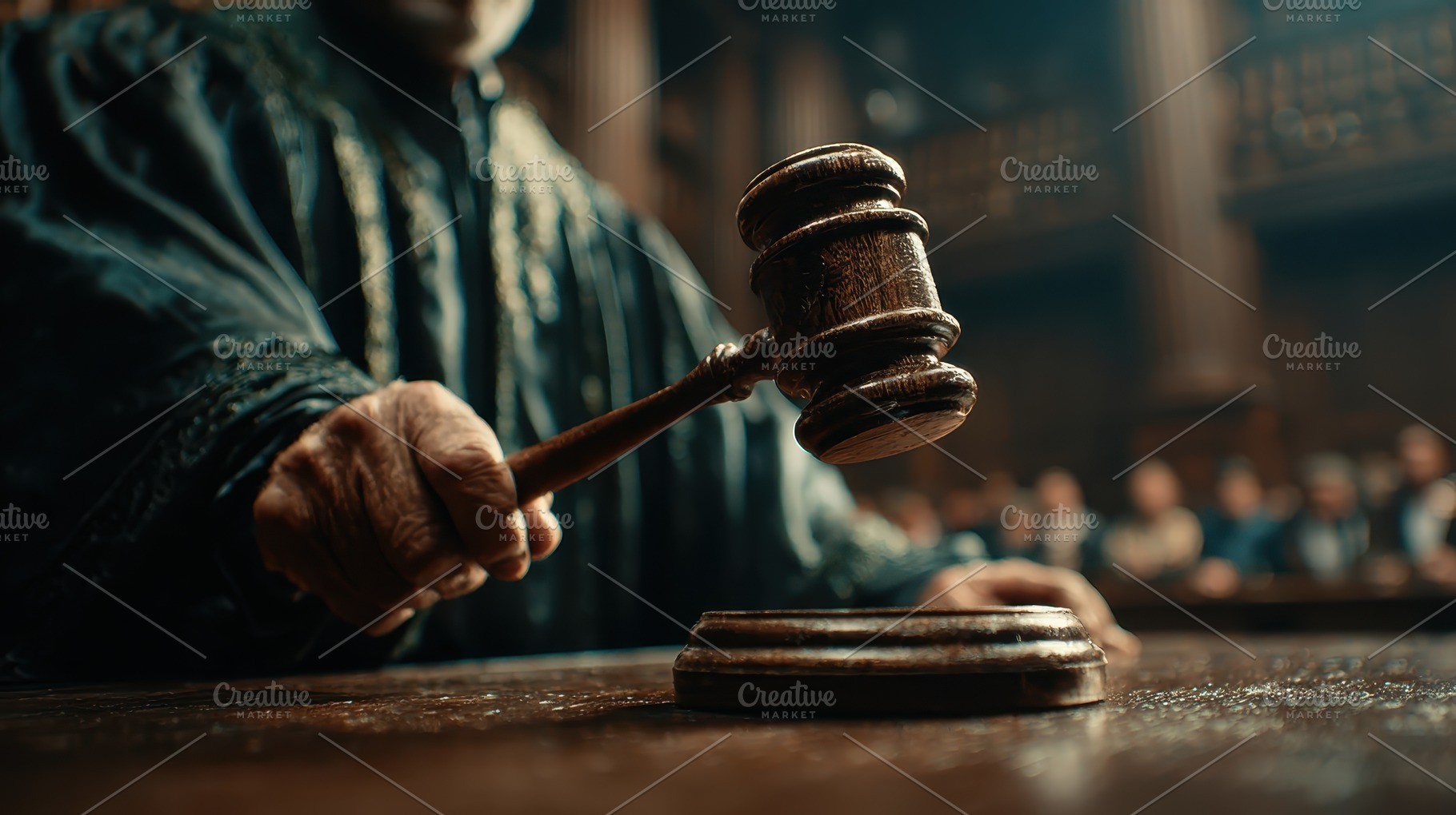 Judge's gavel courtroom justice law, a Photo by Pixeness Studio