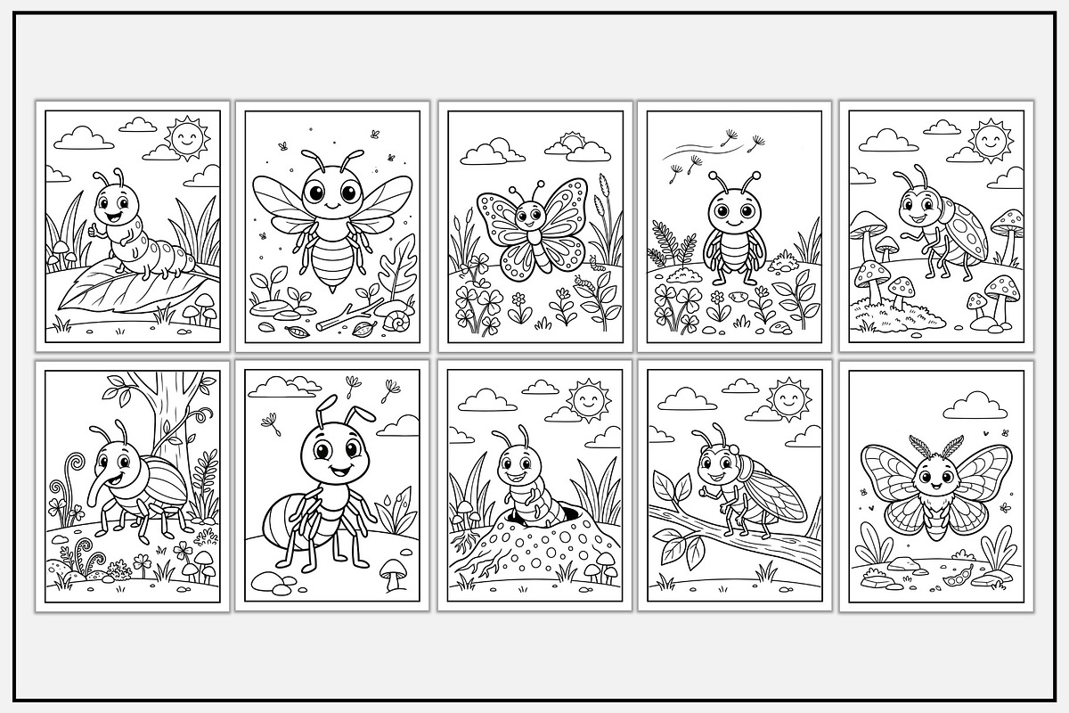 Insects Coloring Pages, an Animal Illustration by Lamia Emad (Photo 3 of 5)