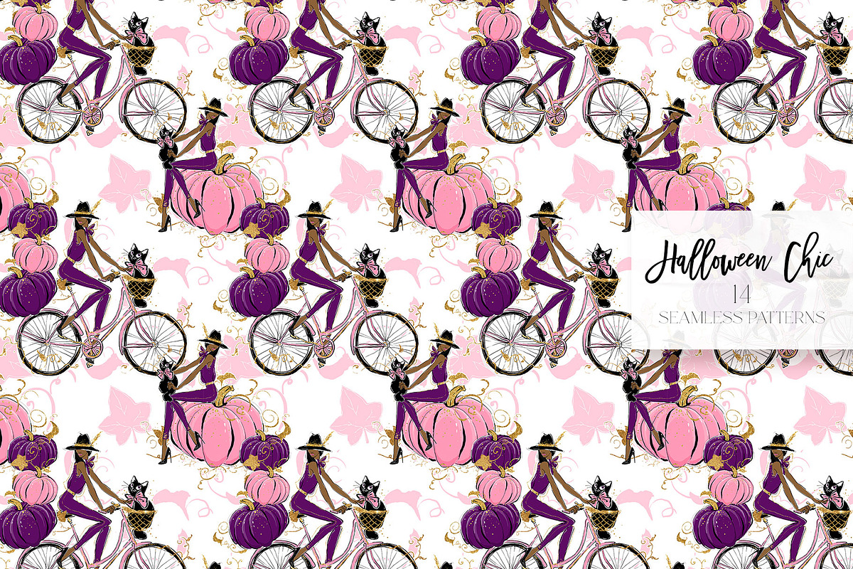 Halloween Fashion Witch Patterns, a Pattern Graphic by KaramfilaS (Photo 19 of 22)