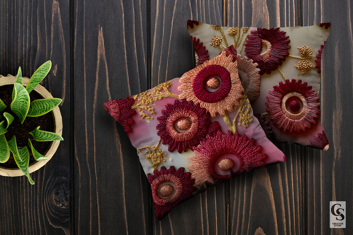 Gear Floral Embroidery Pattern, a Pattern Graphic by Creative Store (Photo 3 of 5)