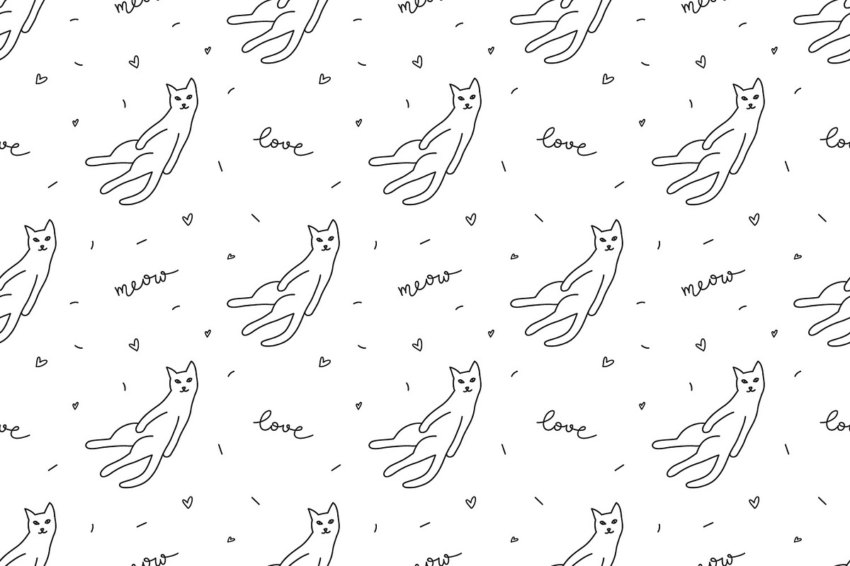 Cats, 9 seamless patterns!, a Pattern Graphic by redcollegiya design (Photo 4 of 7)