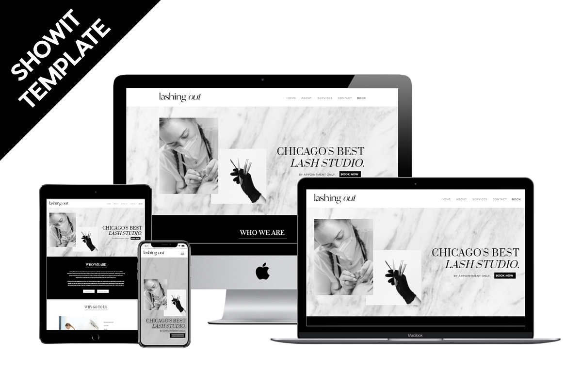 Lash Studio Showit Template, a Landing Page Template by mellodesignco (Photo 1 of 2)