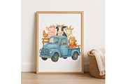 Farm Animal Pickup Truck Wall Art, a Background Graphic by LaseredNinja (Thumbnail 3 of 7)