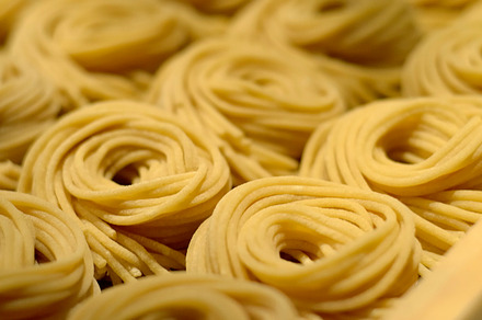 Spaghetti containing food, pasta, and fresh