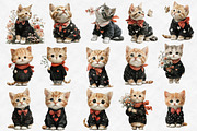 Watercolor Spring Cat Clipart, an Illustration by Designworld (Thumbnail 3 of 4)