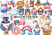 Whimsical 4th of July Clipart, an Illustration by Libby Wishes (Thumbnail 1 of 6)