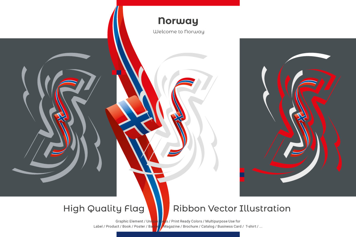 Norway flag ribbon vector, a Templates & Theme by Simbos (Photo 2 of 9)