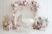 Floral Stroller Digital Backdrop, a Layer Style Add-On by Wild Honey Design Co. (Thumbnail 2 of 2)