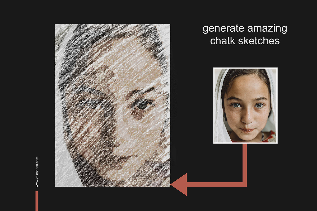 Chalk Effect Photoshop Action, an Action Add-On by Voleshads (Photo 6 of 8)