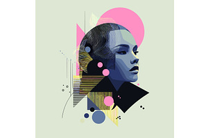 Seriously independent woman face, an Object Illustration by Valerie Bodnar