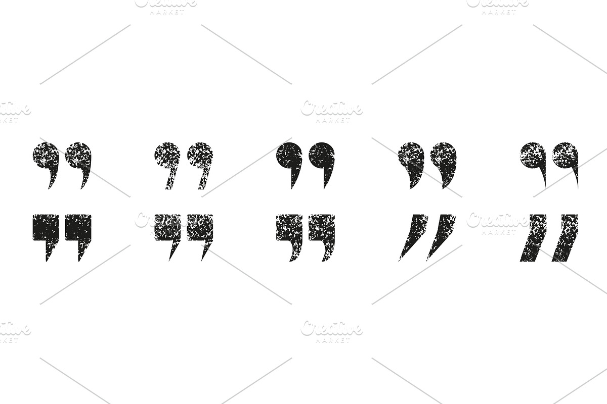 Quote Mark Grunge Texture Icon Set, an Object Illustration by Vector Creator