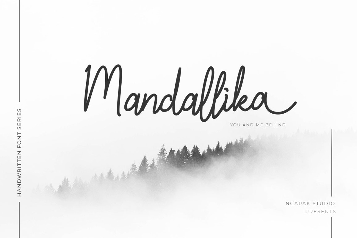 Mandallika | Handwritten Font Series, a Script Font by Ngapak Studio (Photo 1 of 12)