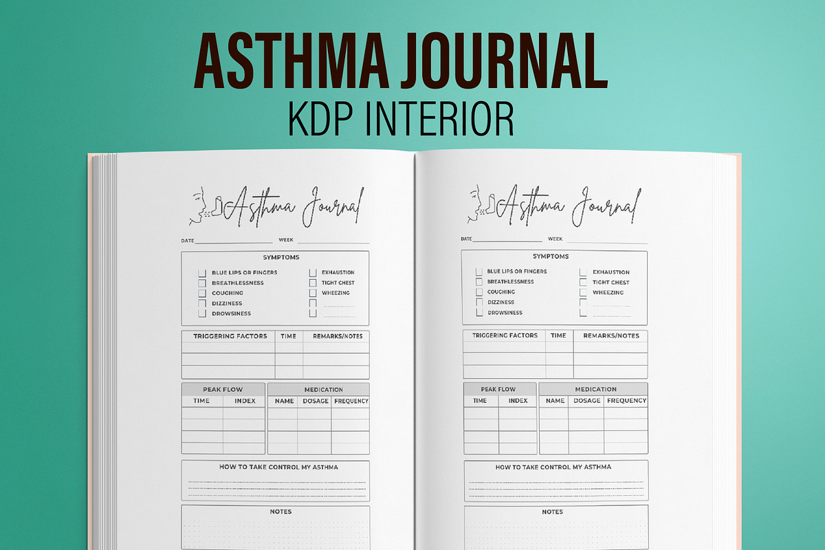 Asthma Journal KDP Interior, a Templates & Theme by MatiArtShop (Photo 1 of 2)