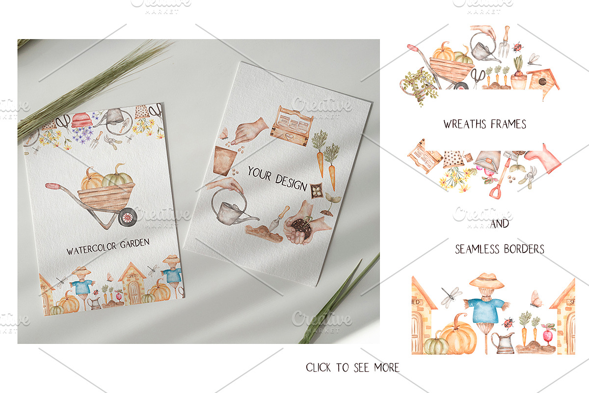 Watercolor Garden Collection, a Work Illustration by MayaNavits (Photo 5 of 13)