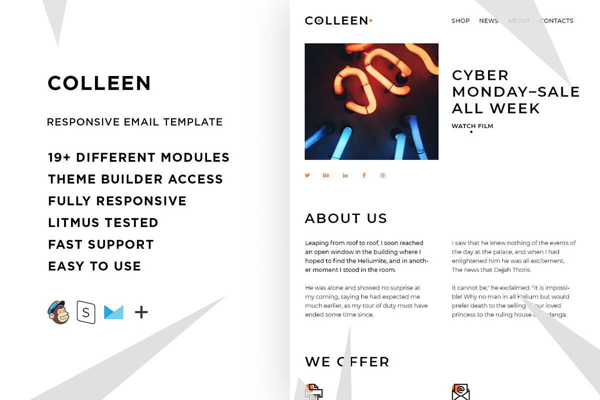 Collen – Responsive Email template, an Email Template by ThemesCode