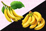 Bananas Clipart, a Food Illustration by LekoArt (Thumbnail 4 of 10)