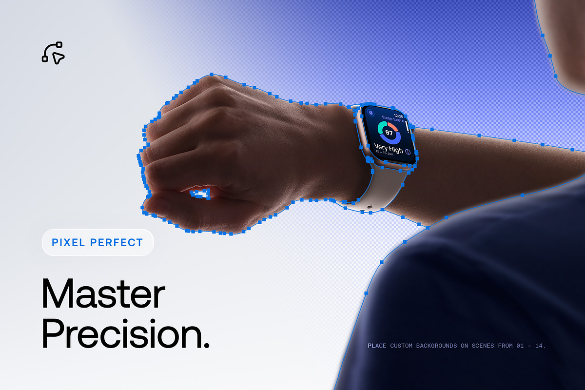 24 Watch Series 11 in Hand Mockups, a Wearable Device Mockup by Asylab (Photo 6 of 107)