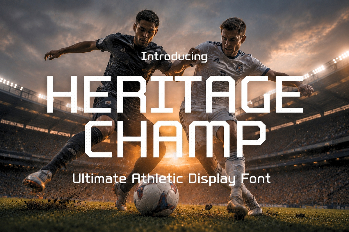 Heritage Champ - Sports Font, a Sans Serif Font by HipFonts (Photo 1 of 7)