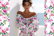 Magenta Bloom Watercolor Patterns, a Pattern Graphic by Webvilla Studio (Thumbnail 6 of 7)