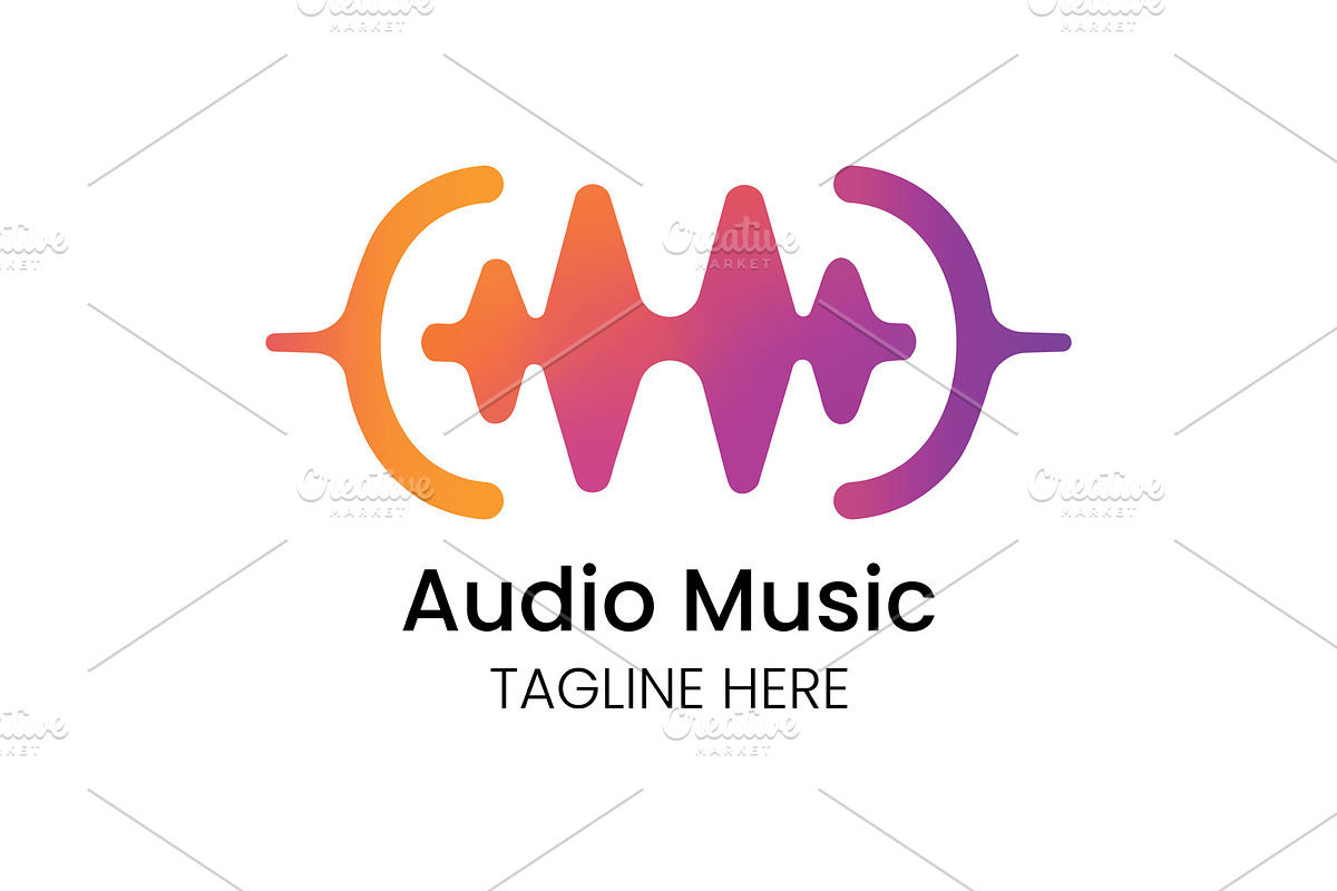 Audio Music Soundwave Logo Design, a Branding & Logo Template by Walldecorated