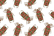 Floral folk art bugs Vector, a Pattern Graphic by NayaChu (Thumbnail 2 of 7)