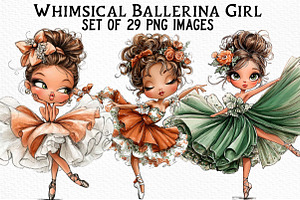 Whimsical Ballerina Girl, an Illustration by Craft Nest