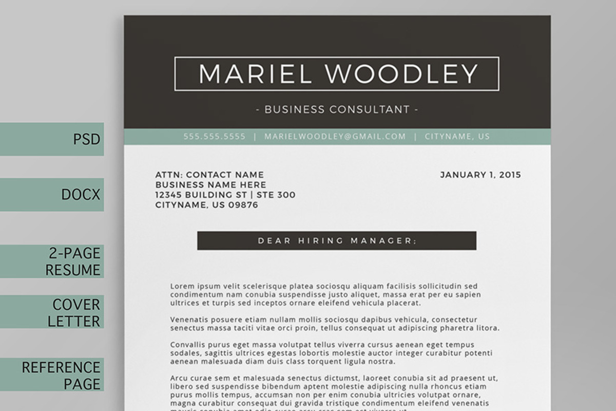 Resume Template 4-Page - CV Template, a Resume Template by Blissful Pixels (Photo 3 of 4)
