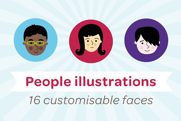 "Heads Up" People Illustrations preview 4