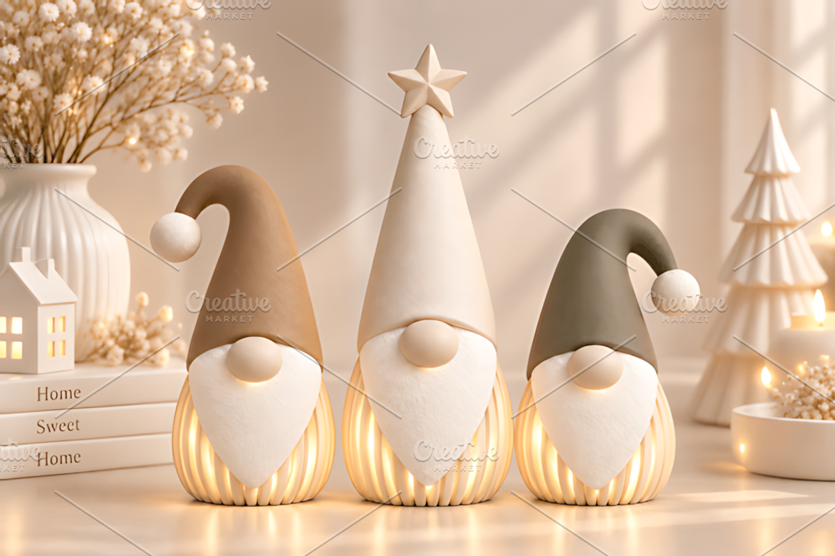 Christmas Gnome Figurine STL 3D, a Characters & Person 3D Model by Design Station (Photo 3 of 4)