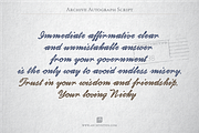 Archive Autograph Script, a Script Font by Archive Type Fonts (Thumbnail 2 of 3)