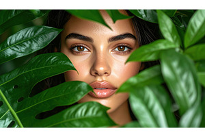 Close-up of a woman’s face with, a Beauty & Fashion Photo by Igor Tichonow