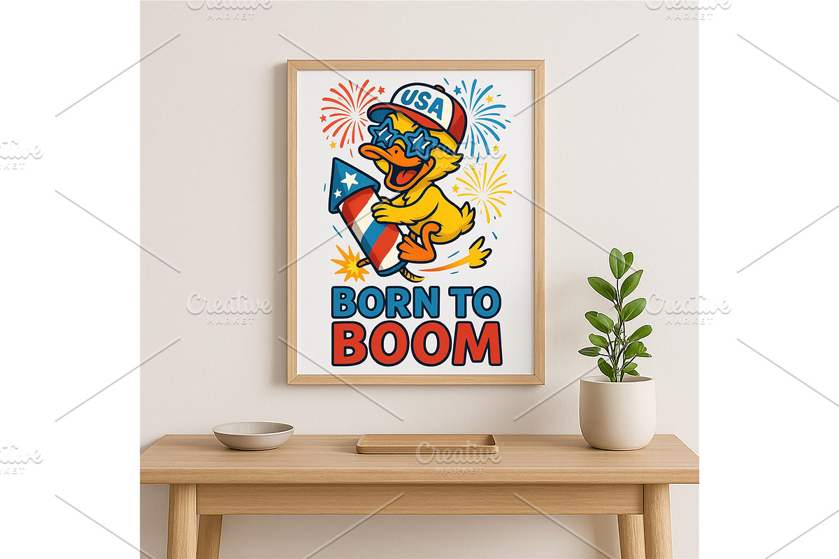 Born to Boom Duck Funny 4th of July, a Background Graphic by LaseredNinja (Photo 2 of 7)