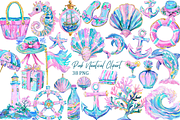 Pink Nautical Clipart, an Illustration by Libby Wishes (Thumbnail 1 of 3)