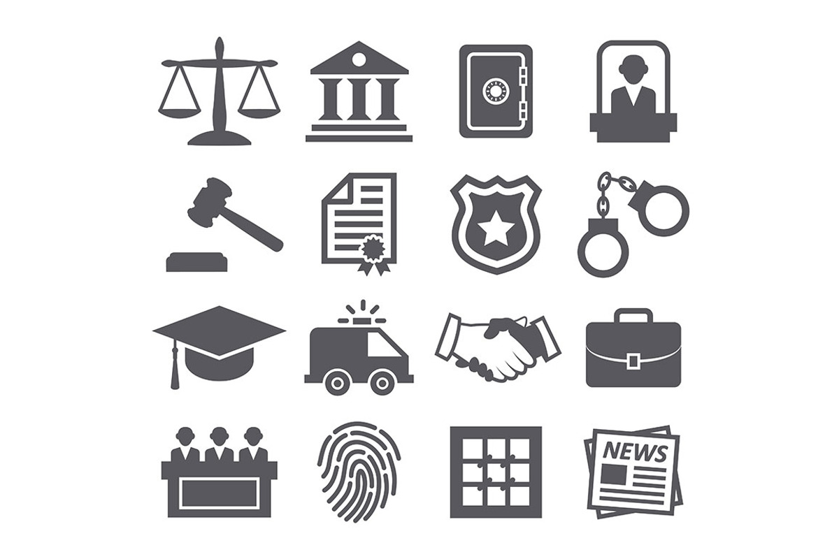 Law icons, an Icon by IhorZigor