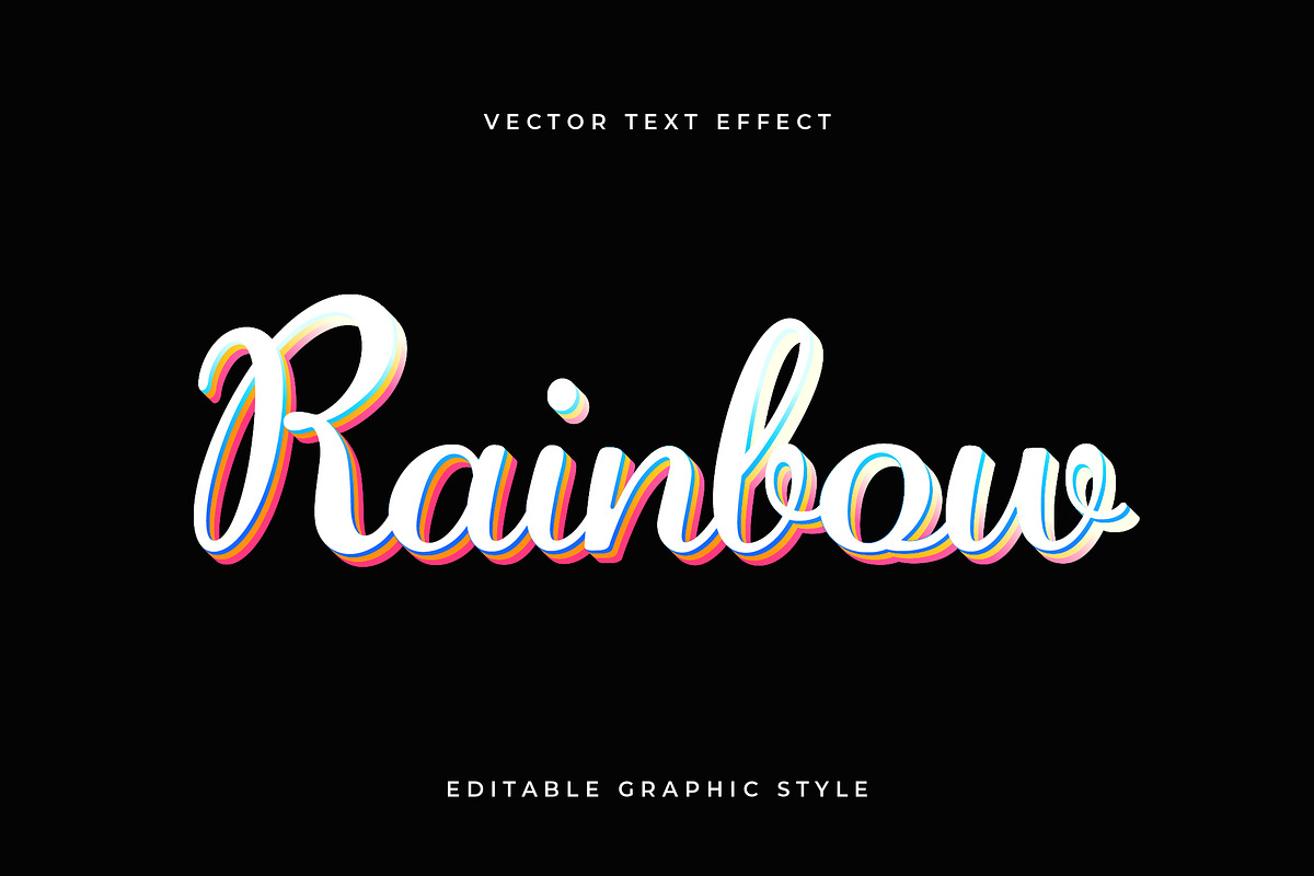 Rainbow Script Text Effect