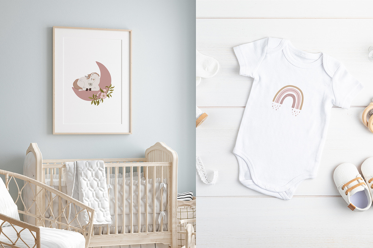 Unicorns, Moon & Rainbow, an Animal Illustration by Nadezhda Mikhailova (Photo 6 of 16)