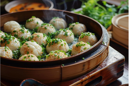 Fluffy Bao bun pork cuisine, a Food & Drink Photo by Ylivdesign