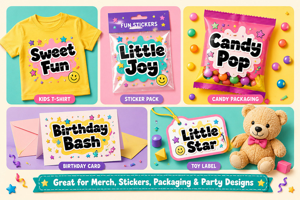 Party Bounce, a Slab Serif Font by Wow Magic (Photo 4 of 4)