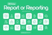 Report or Reporting Icon Set, an Outline Icon by Prosymbols (Thumbnail 1 of 7)