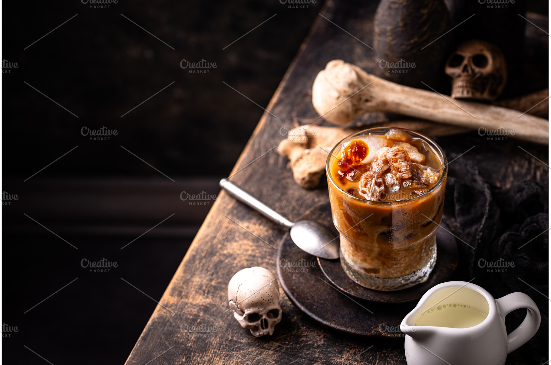 Halloween coffee with ice in shape, a Food & Drink Photo by Yulia Furman