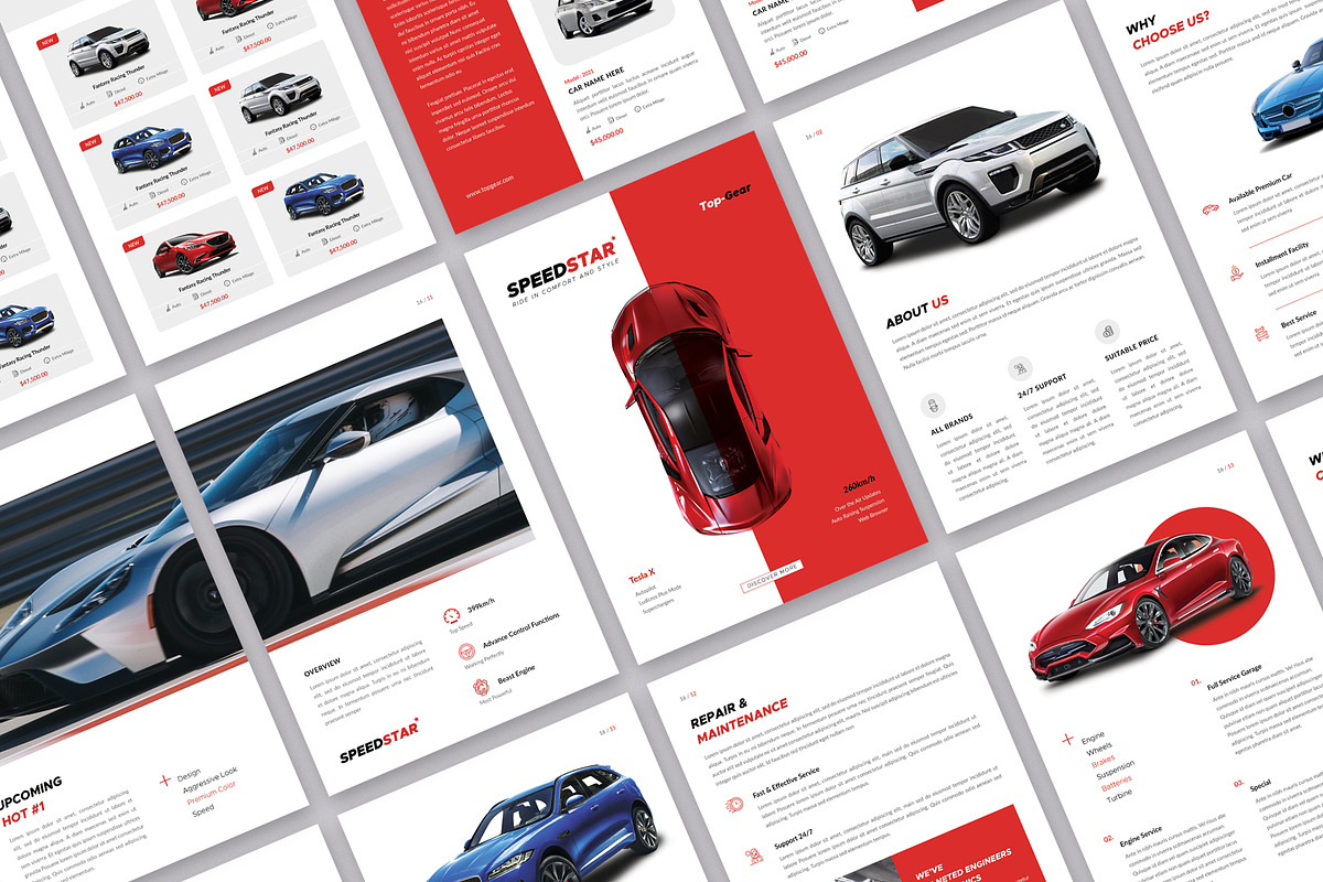 Car Brochure + Powerpoint Template, a Brochure Template by Orcshape Studio (Photo 2 of 13)