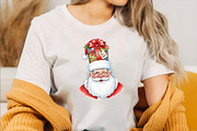 Watercolor Jolly Santa Faces Clipart, an Illustration by SVGArt (Thumbnail 5 of 8)