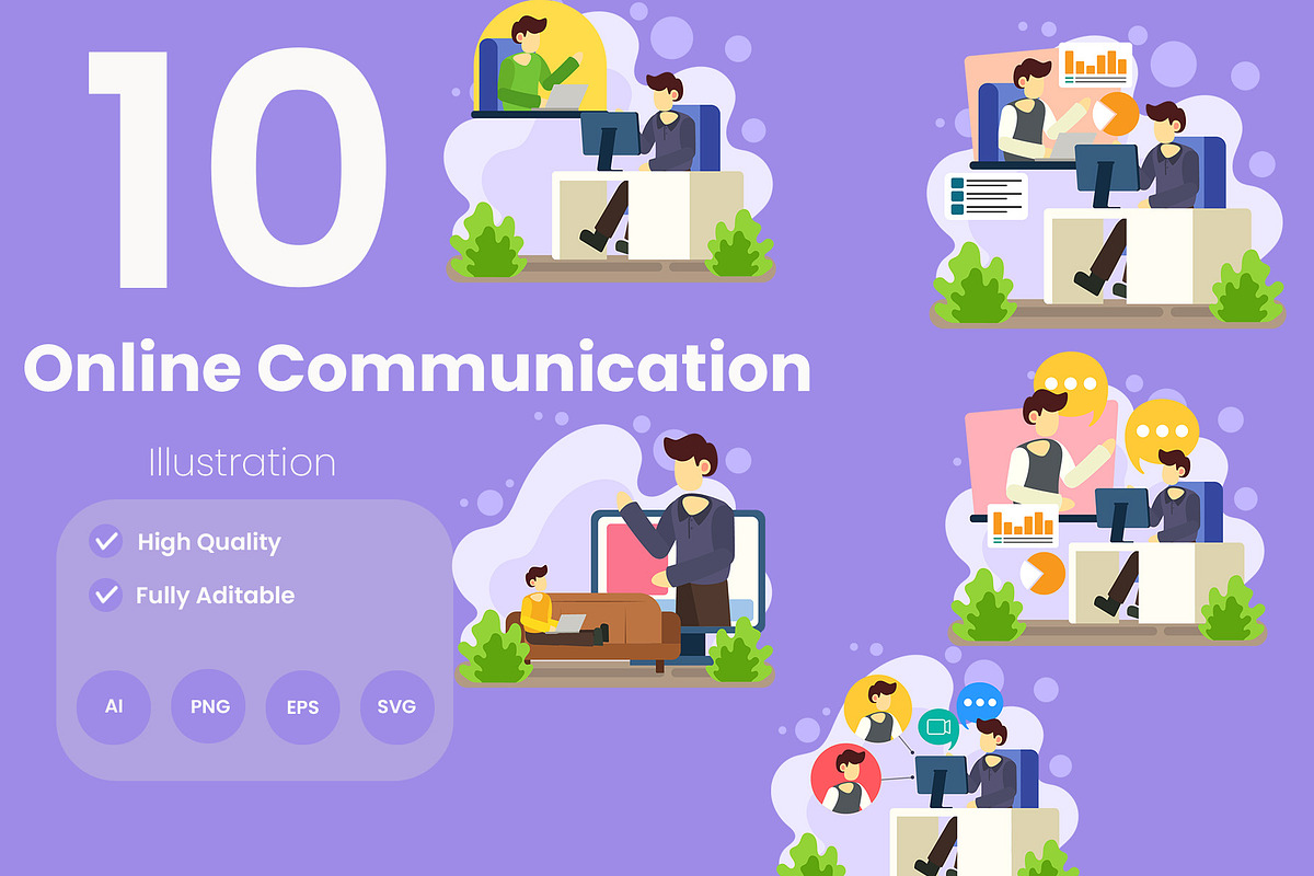 Online Communication Illustration, an Illustration by baii09 (Photo 1 of 4)