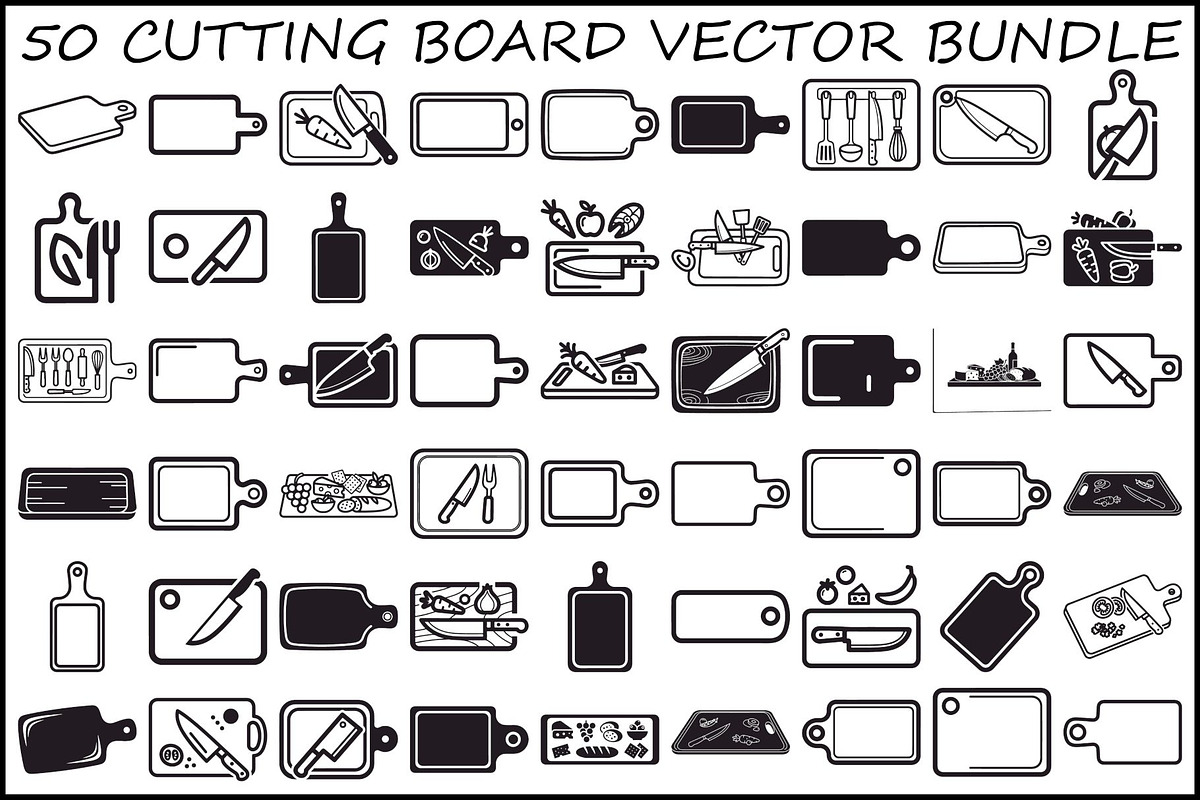Cutting Board Vector Bundle, an Illustration by jahid234 (Photo 1 of 51)