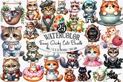 Funny Quirky Cats Clipart, an Illustration by Designking (Thumbnail 1 of 4)