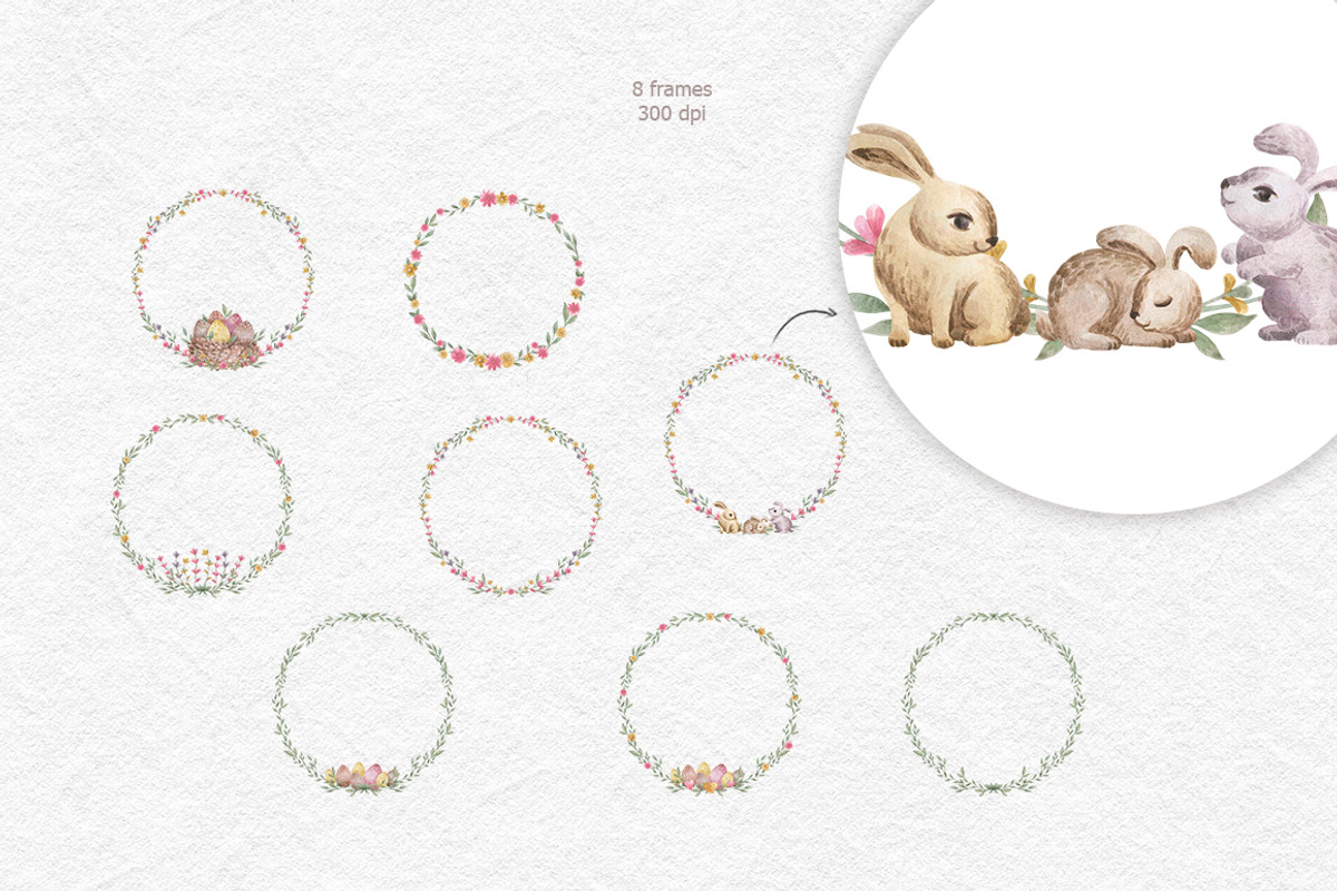 Watercolor easter clipart, an Illustration by CreativeByLu (Photo 7 of 15)